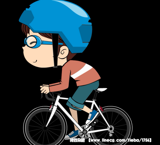 4款骑着自行车的卡通动画人物素材 - 特效杂吧